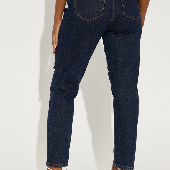 Women's Fashion Nova Mom Jeans - size 5 - dark wash jeans - Picture 2 of 8